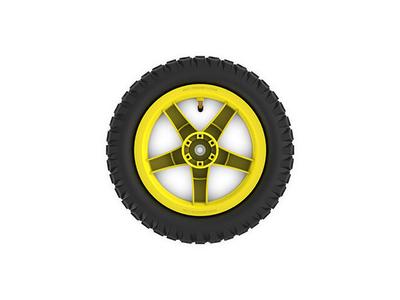 Wiel geel 12.5x2.25-8 all terrain, aandrijf