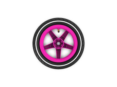 Wiel roze 12.5x2.25-8 slick (met streep) aandrijf