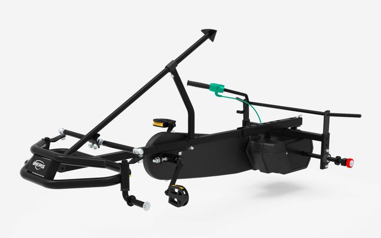 Schwarzer BERG BFR-3-Rahmen für Gokarts mit Gangschaltung, Bremse und Rücktrittfunktion