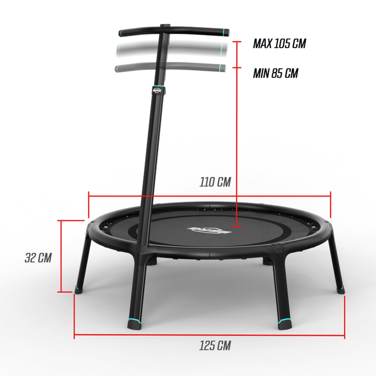 BERG Fitness Trampoline 110 Black + Handlebar