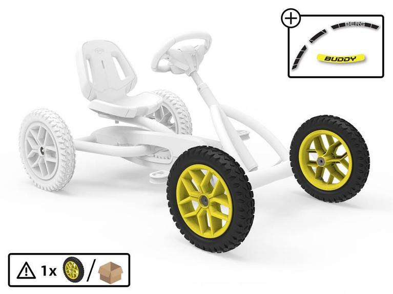 Wheel 10-spoke yellow 12.5x2.25-8 all terrain, (Cross)