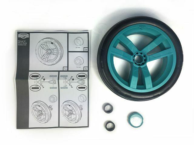 Wheel aqua-black 9x2 (aqua cap cover)