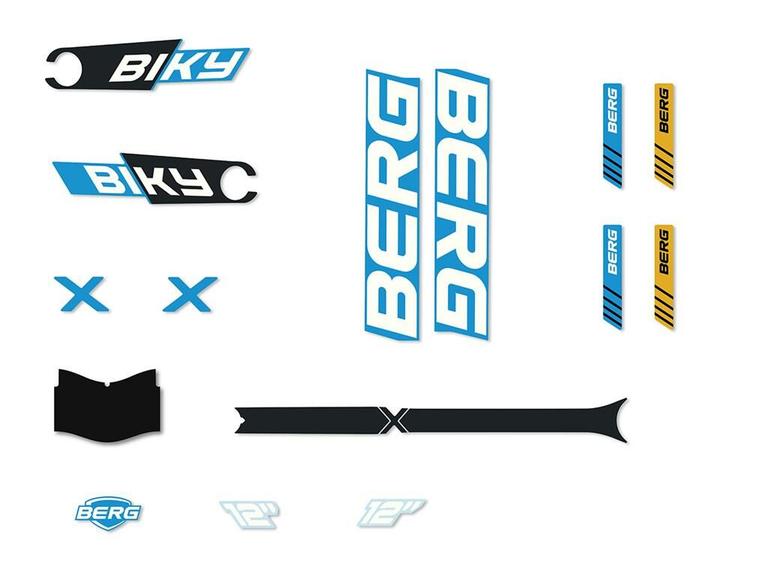 Biky - Sticker set Cross Blue Handbrake