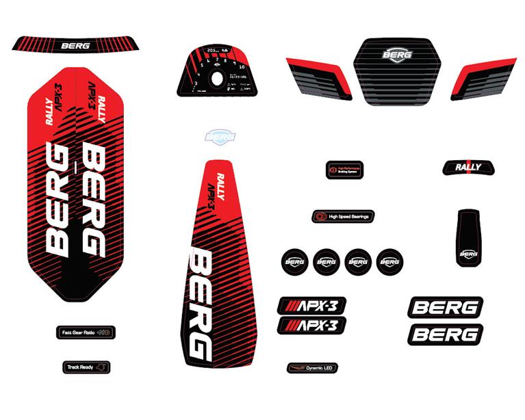 Rally - Sticker Set APX Red 3 Gears