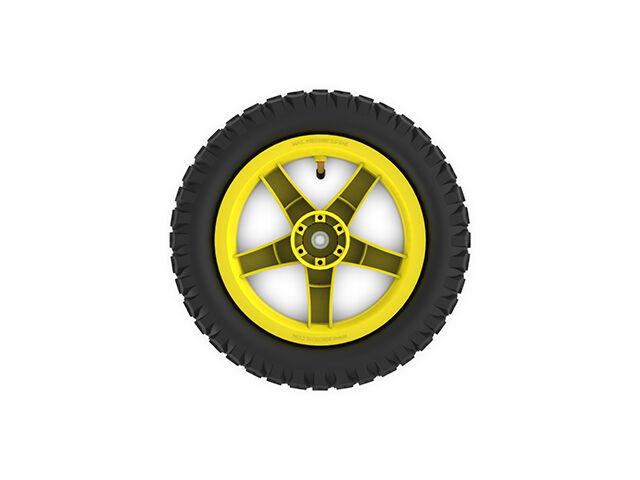 Wheel yellow 12.5x2.25-8 all terrain, traction