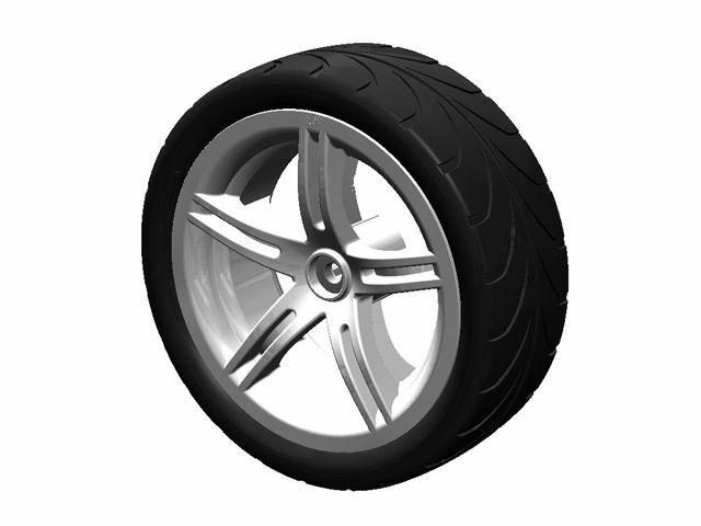 Wheel silver 4.30/150-12 slick left