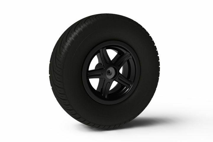 Wheel 5-spoke black 400/140-8 slick right