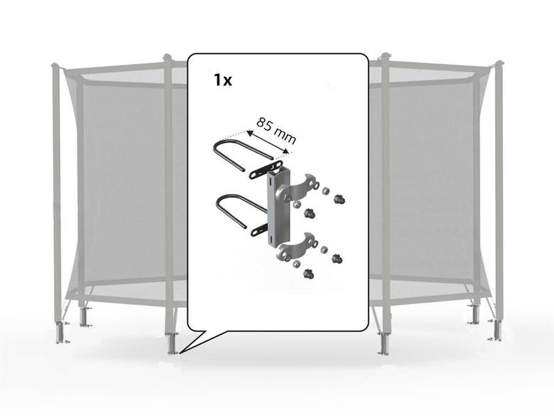 Safety Net Comfort - Bevestigingsset voor 1 paal 200 (85mm)
