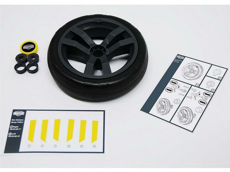 Wheel grey-black 9x2  (yellow cover)
