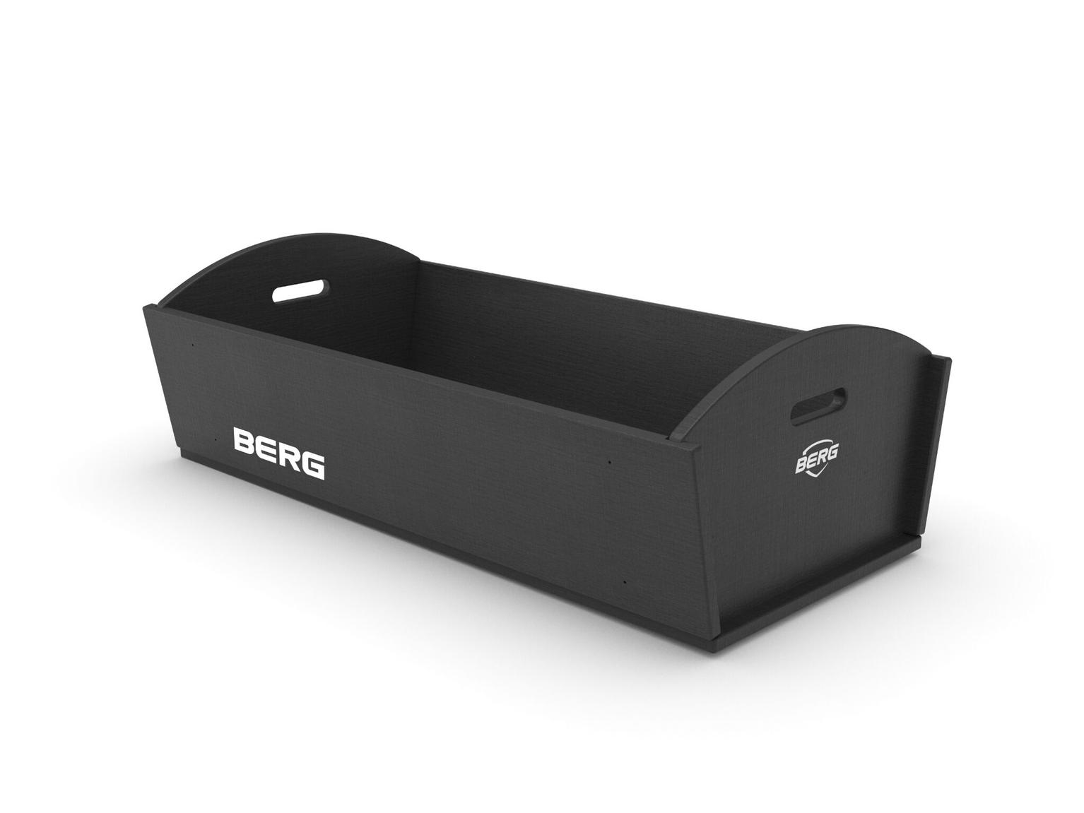 BERG Bollerwagen Holzplatten XL Schwarz