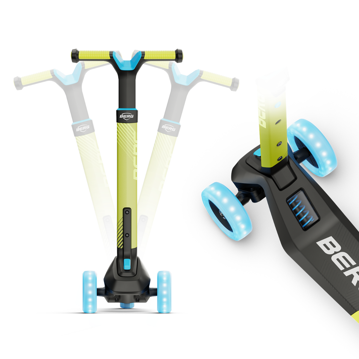 BERG Nexo Foldable Lights Magnet-deck Lime